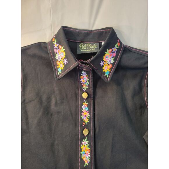 Bob Mackie Wearable Art May day Long Sleeve Button Heavy Shirt Women's XXS 2XS - Picture 4 of 16